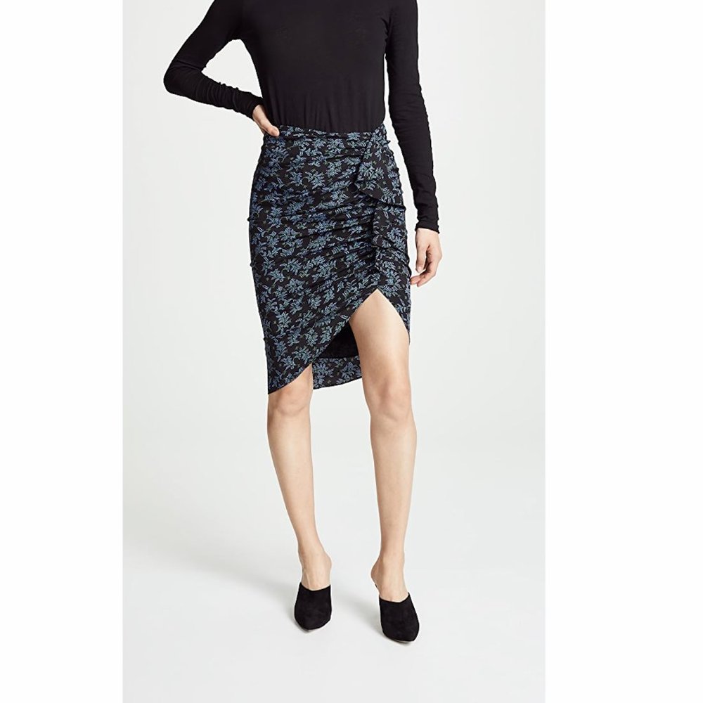 VERONICA BEARD Hazel Desert Fern Silk Ruffle Skirt